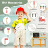 Kids wooden toy workbench with storage space, featuring rich accessories for creative play and a safe, stable design.