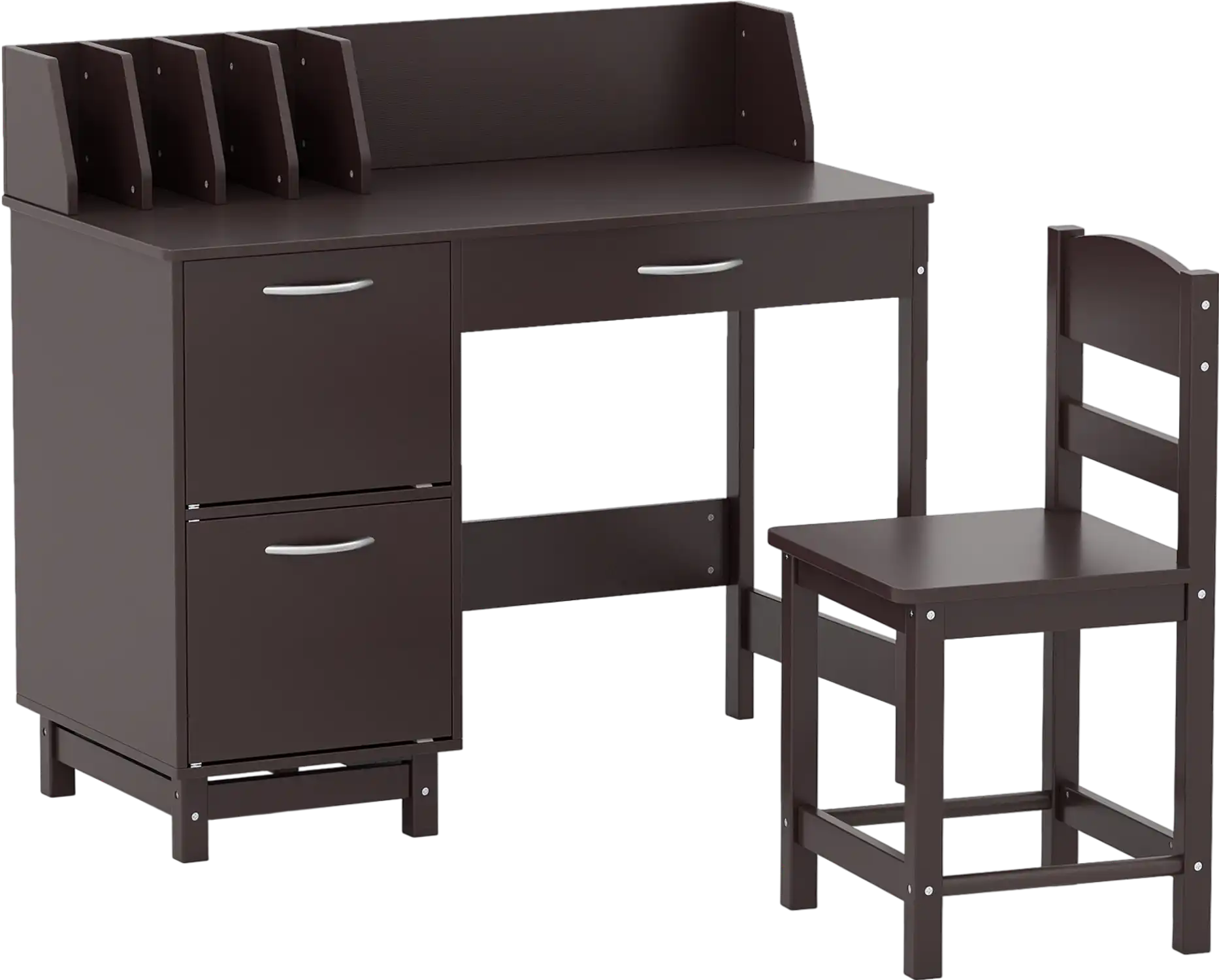 Costway Kids Wooden Writing Desk Chair Set w/ Drawer Storage Cabinet 60829715 New