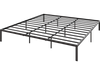 King size metal bed frame with heavy-duty support slats and minimalist design, ideal for stable mattress foundation.