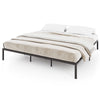 King size metal bed frame with heavy-duty support slats and minimalist design for stable mattress foundation.
