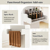 Spice rack for sauces and condiments on the Kitchen Island Cart, enhancing kitchen organization and accessibility.