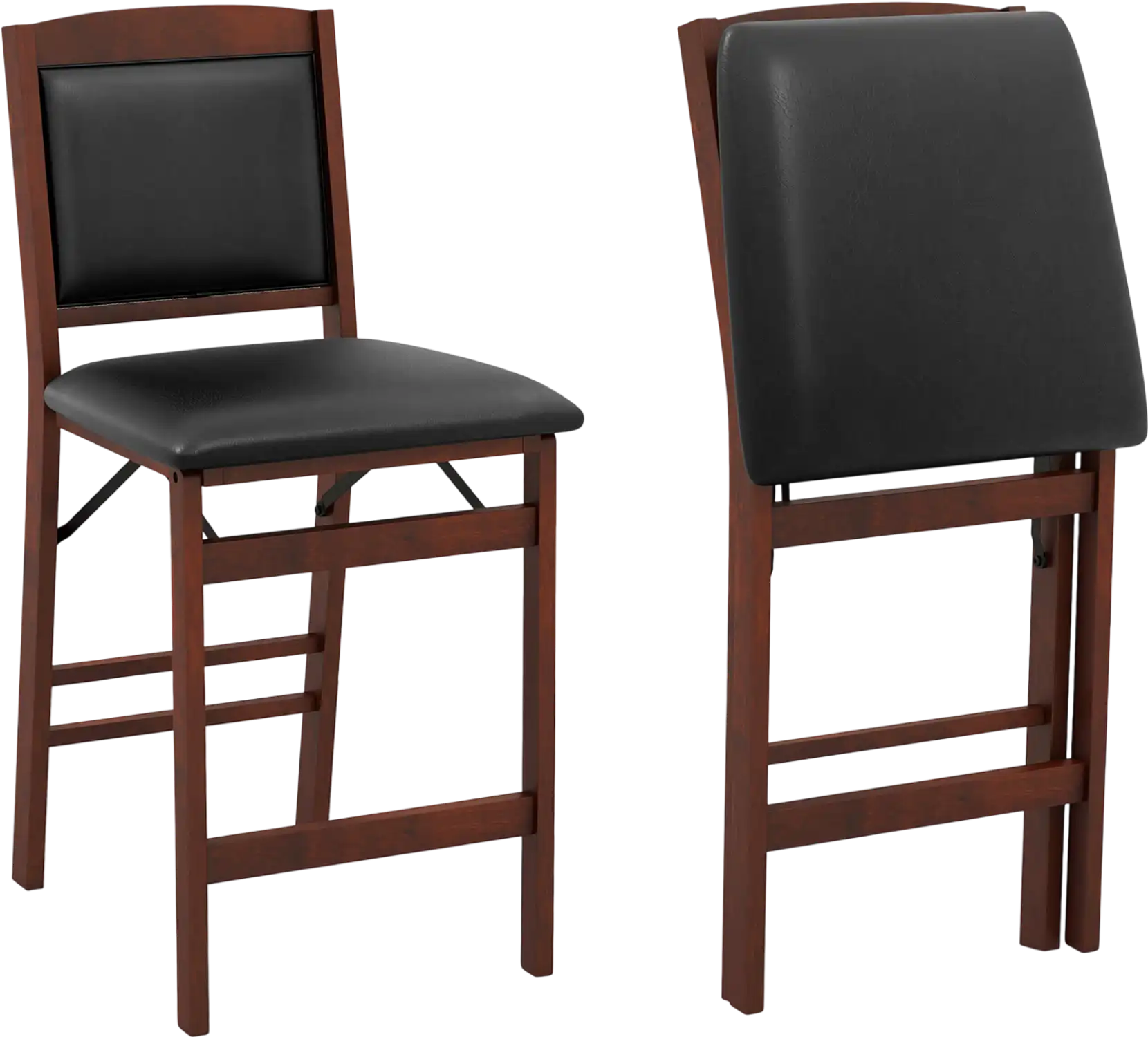 Costway Set of 2 Folding Kitchen Island Bar Stools Rubber Wood Legs 26153749 New