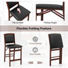 Folding kitchen island stool set with rubber wood legs, featuring a flip-up seat and compact storage for easy.