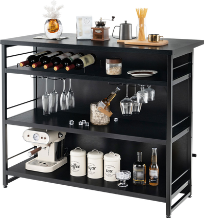 Costway Kitchen Island with 4-Tier Storage Shelf and Long Footrest New