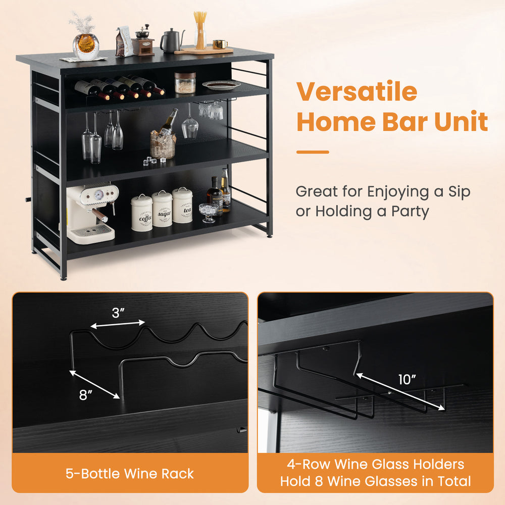 Costway Kitchen Island with 4-Tier Storage Shelf and Long Footrest New