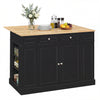 Costway Kitchen Island with Drop Leaf Countertop and 3-Level Adjustable Shelves New