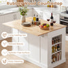 Costway Kitchen Island with Drop Leaf Countertop and 3-Level Adjustable Shelves New