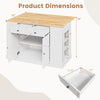 Costway Kitchen Island with Drop Leaf Countertop and 3-Level Adjustable Shelves New