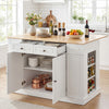 Costway Kitchen Island with Drop Leaf Countertop and 3-Level Adjustable Shelves New