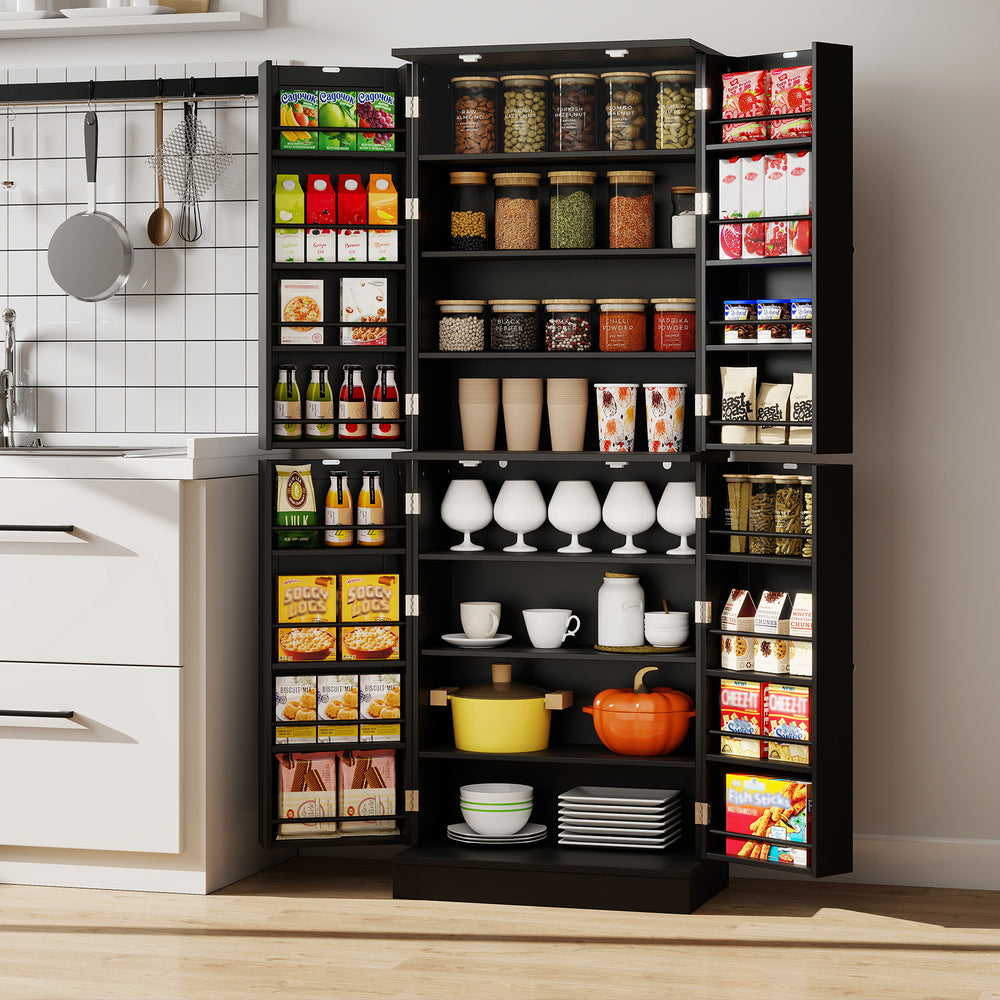 Kitchen Pantry Cabinet 65.5 Inch Freestanding Tall Buffet Cupboard-Black - Gallery View 1 of 10