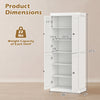 White kitchen pantry cabinet featuring two adjustable shelves and anti-tipping kits for versatile storage solutions.