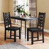 Kitchen Side Dining Chair Set of 2 with Rubber Wood Frame-Black - Gallery View 1 of 9