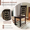 Kitchen side dining chair with ergonomic backrest and rubber wood frame in rustic brown, perfect for enhancing comfort.