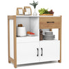 Kitchen storage cabinet in white with a pull-out shelf, drawer, and two doors for organized kitchen essentials.