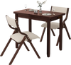 Kitchen Table Set for 2 Expandable Dining Table with 2 Upholstered Folding Chairs