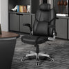 Kneading massage office chair in black with adjustable headrest, padded armrests, and 360° swivel for comfort.