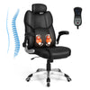 Kneading massage office chair in black with adjustable headrest, lumbar cushion, and remote control for comfort and.