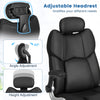 Adjustable headrest of the Kneading Massage Office Chair in black, featuring height and angle adjustments for comfort.