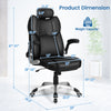 Kneading massage office chair in black with adjustable headrest, featuring a 300 lbs weight capacity and ergonomic.
