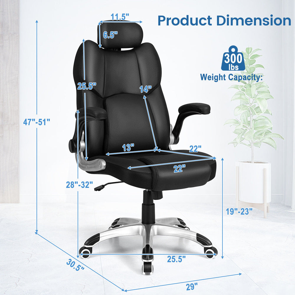 Kneading massage office chair in black with adjustable headrest, featuring a 300 lbs weight capacity and ergonomic.