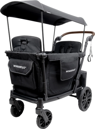 WonderFold L2 Stroller Wagon 2-Seater Foldable with Canopy Set New