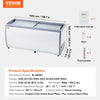 Vevor Ice Cream Display Commercial Freezer 20 Cu. Ft. Holds 12 Tubs with Sliding Glass Doors New