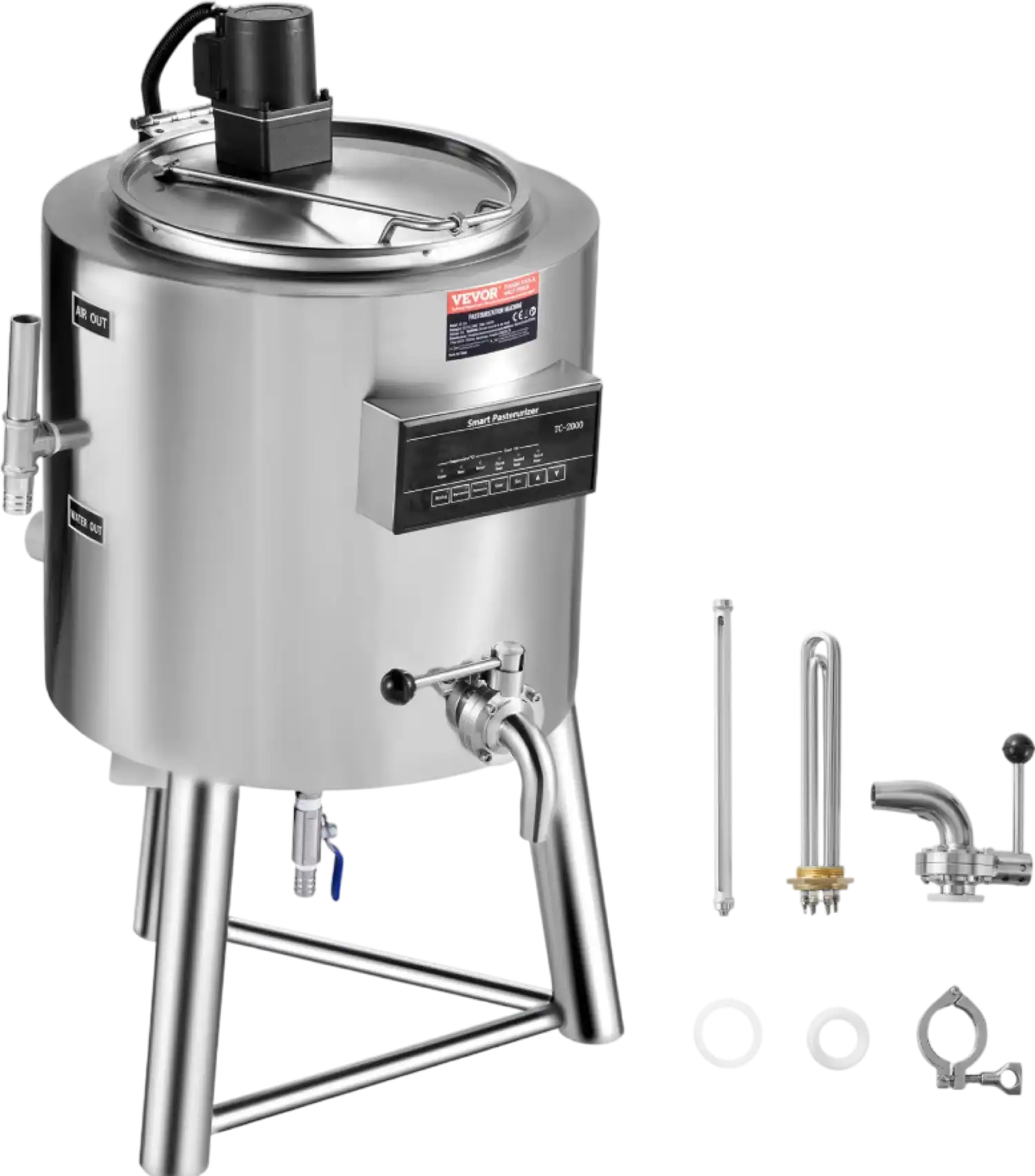 Vevor Commercial Milk Pasteurizer 7.9 Gal Stainless Steel for Milk and Plant-Based Alternatives New