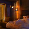 64-inch golden 3-light LED floor lamp with adjustable shades, perfect for stylish bedroom lighting and reading.