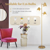 64-inch golden 3-light floor lamp with rotatable shades, includes 3 LED bulbs, perfect for living room or bedroom.