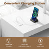 LED nightstand with power outlets, featuring a charging station, 270° flip tabletop, and organized storage for devices.