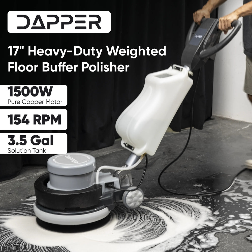 Dapper Supply Floor Buffer Polisher 17" Multi-Functional Heavy-Duty Weighted 154 RPM 1500W New