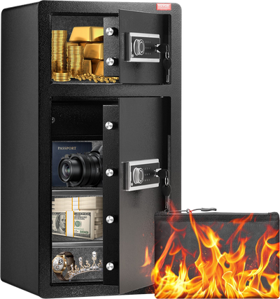 Vevor Safe Box 5.5 Cu. Ft. Double Door 6 Lock Bolts LED Light Dual Alarm System Key Lock and Password New
