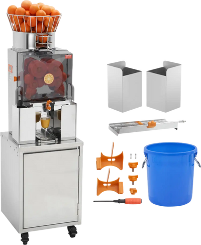Vevor Commercial Orange Juicer 120W 25 Oranges/Min Auto Feed with Water Tap New
