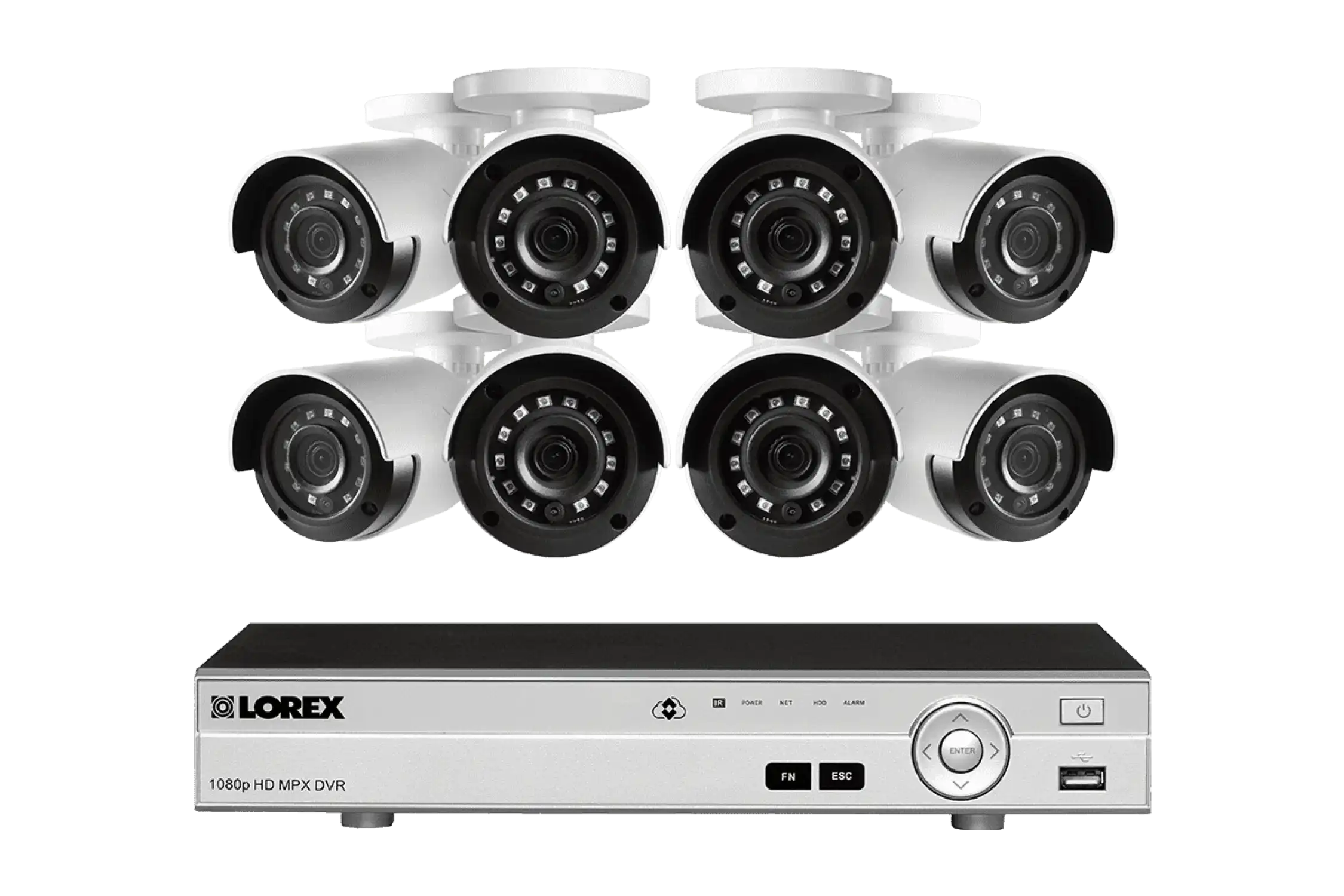 Lorex 1080p HD 16-Channel 2TB DVR Security System With 8 Outdoor Cameras - Wired, Smart Home Compatible