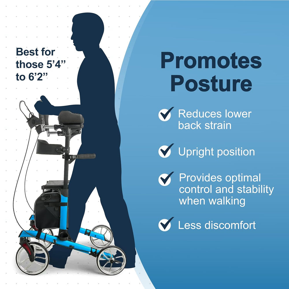Graham-Field Lumex LX9000 Gaitster Forearm Rollator Upright Walker with Seat and Storage New