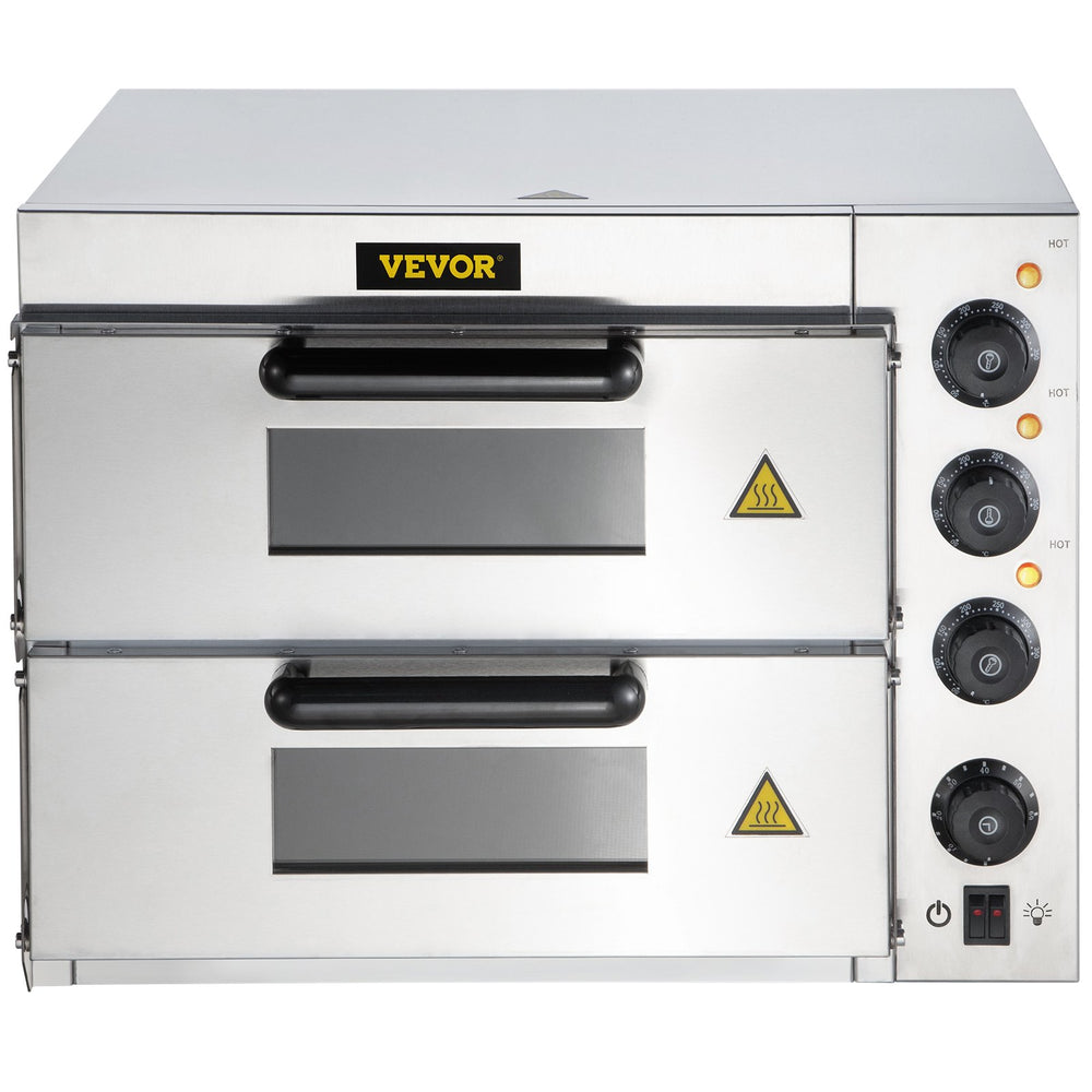 Vevor Pizza Oven 14" Double Deck Electric Countertop 110V 1950W Stainless Steel New