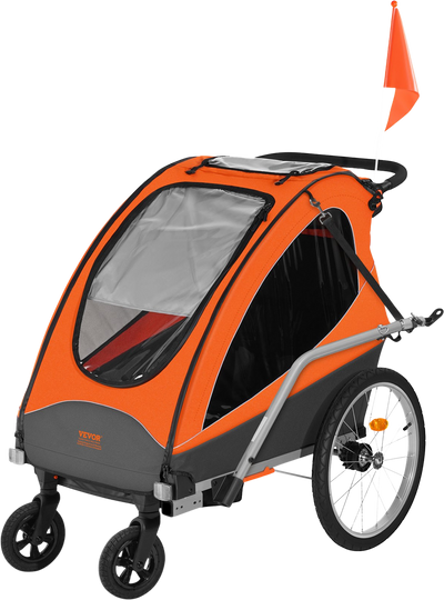 Vevor Bike Trailer Child Carrier 2-in-1 Converts to Stroller 100 Lbs Capacity Foldable 7