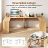 L-shaped computer desk in oak with reversible drawer and cabinet, ideal for small spaces and efficient work areas.