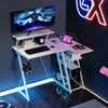 L Shaped Gaming Desk with Outlets and USB Ports-White - Gallery View 1 of 10