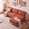 L-Shaped Sectional Sofa Convertible 4-Seater Modular Couch with 2 3-Hole Outlets and 4 USB Ports-Red - Gallery View 1 of 11