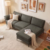 L-Shaped Sectional Sofa Convertible 4-Seater Modular Couch with 2 3-Hole Outlets and 4 USB Ports-Gray - Gallery View 1 of 10