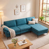 L-Shaped Sectional Sofa Convertible 4-Seater Modular Couch with 2 3-Hole Outlets and 4 USB Ports-Turquoise - Gallery View 1 of 11