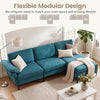 L-shaped sectional sofa in turquoise features modular design, 4 USB ports, and hidden storage compartments for versatile lounging.