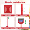 Step-by-step installation guide for the 59-inch red Christmas street lamp with sound-activated snow globe lantern.