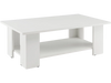 Large 36-inch white wooden coffee table with 2-tier storage shelf, perfect for living rooms and versatile settings.