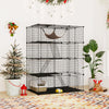 Large 4-tier cat cage in black includes a soft hammock and spacious platforms for 1-4 cats to enjoy and rest.