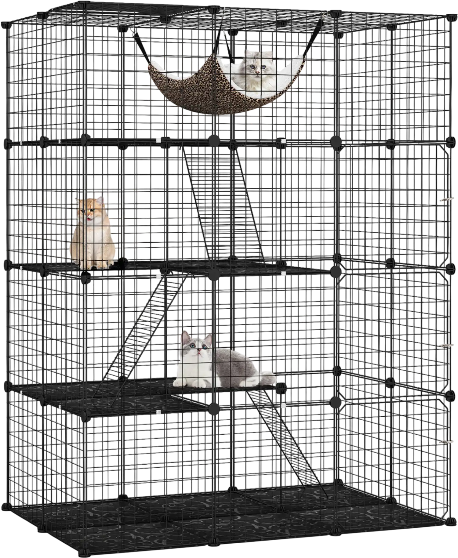 Costway 4-Tier Large Cat Cage w/ Skylight Hammock for 1-4 Cats 70334743 New
