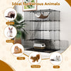 Large 4-tier black cat cage features a skylight, hammock, and sturdy design for 1-4 cats and other small animals.