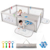 Large baby playpen with safety doors and soft sponge protection, featuring a cute penguin pattern and colorful ocean.