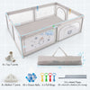Large baby playpen with penguin pattern, featuring 50 ocean balls and 4 pull rings for fun and safe playtime.